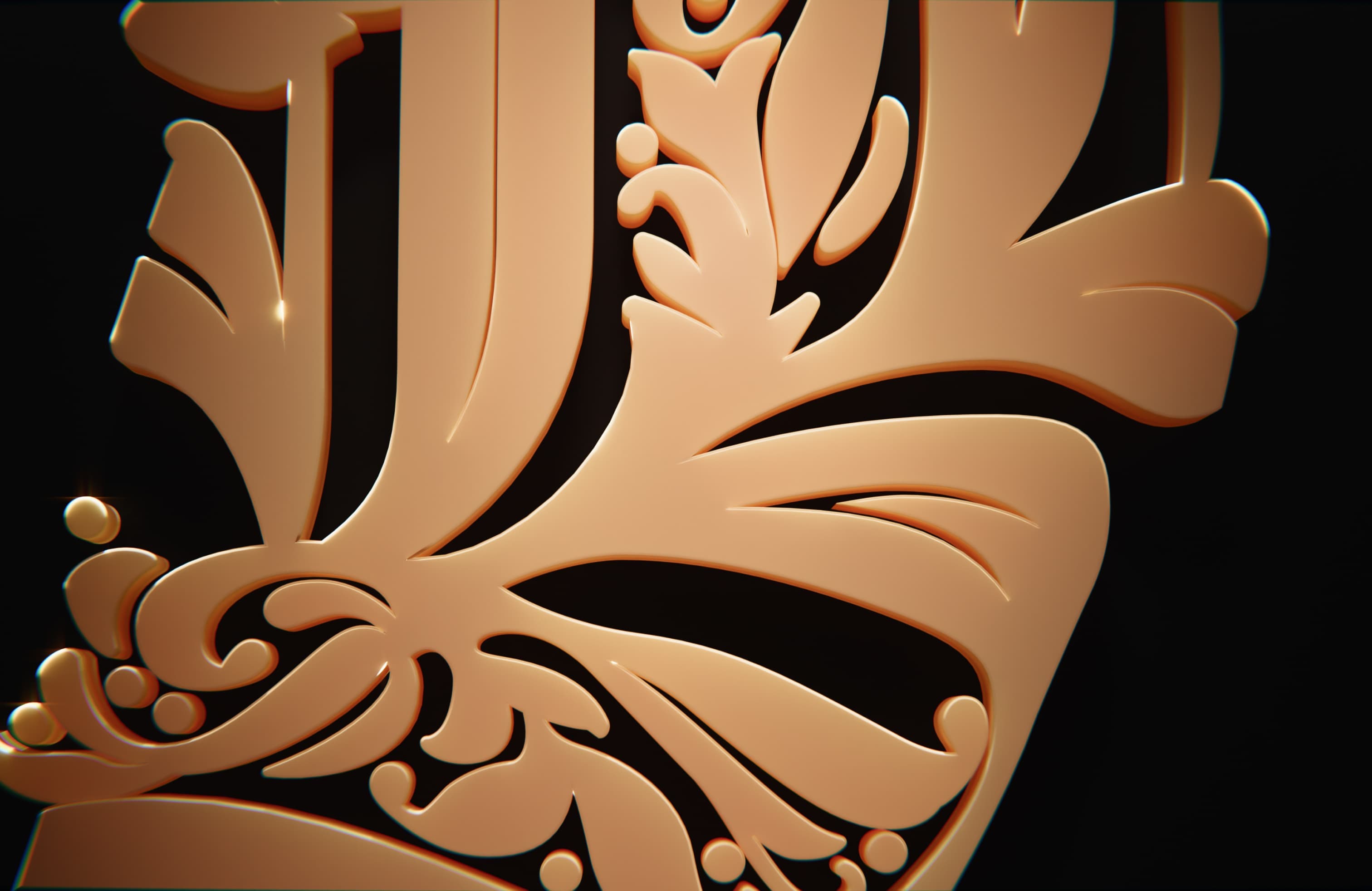 Macro image of the letter T